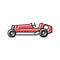 vintage racing car vehicle color icon vector illustration