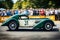 Vintage racing elegance closeup of classic car on pause
