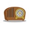 Vintage radio tuner. FM recorder flat design