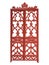 Vintage red Alloy door pattern on white background. Form a sturdy steel door is durable and beautiful