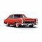 Vintage Red Cadillac Classic Car Vector Illustration