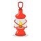 Vintage red camping lantern on white in flat and cartoon style