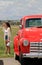 Vintage red chevy pickup