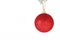 Vintage red christmas ball hangs isolated on a white background.