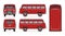 Vintage red minibus vector mockup