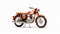 Vintage Red Motorcycle 3d Model On White Background