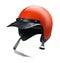 Vintage red motorcycle helmet isolated