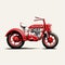 Vintage Red Motorcycle With Passenger Cab In Realistic Bauhaus Style