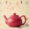 Vintage red teapot