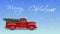 Vintage Red Truck Merry Christmas Tree and Snow 4K Loop