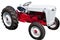 Vintage Red and White Tractor Isolated