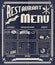 Vintage restaurant menu