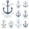 Vintage retro anchor badge vector sign sea ocean graphic element nautical anchorage symbol illustration
