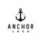 Vintage Retro Anchor Silhouette for boat ship navy nautical transport logo design