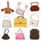 Vintage and retro bags, stylish accessories vector