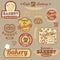 Vintage retro bakery logo badges