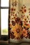 vintage retro bright sunny flowery curtains