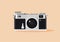 Vintage and retro camera, flat style, colorful, analogue or classic film camera vector icon for info graphics, websites, mobile