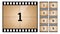 Vintage retro cinema. Countdown frame. Art design. Old film movie timer count. Vector stock illustration