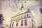 Vintage retro filtered photo of town hall in Chelmno, Poland