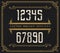 Vintage Retro Font. Handcrafted Decoration Font. Number from 0 t