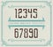 Vintage Retro Font. Handcrafted Decoration Font. Number from 0 t