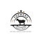 Vintage Retro Goat Farm Logo. With head and horns Silhouette. Premium and Luxury Logo