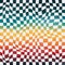 Vintage retro gradient warped checkerboard seamless pattern background