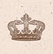 Vintage retro grunged royal king luxery crown vector silhouette.