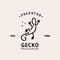 vintage retro hipster gecko logo