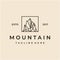 Vintage retro hipster Iceberg, mountain peak logo geometric line outline / line art logo design