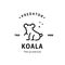 vintage retro hipster koala logo
