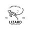 vintage retro hipster lizard logo vector