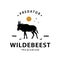 vintage retro hipster wildebeest logo