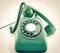 Vintage retro phone green