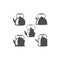 Vintage Retro Set of Kettle Pot Caldron Cauldron for Boil Water Icon Illustration