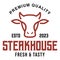 Vintage retro Steakhouse flat design modern logo illustration. vector logo template isolated on white background