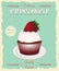 Vintage retro style cupcake poster.