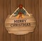 Vintage retro-styled wooden merry christams sign with bells.