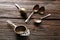 Vintage retro tea Strainers silver brass