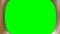 Vintage or retro television green screen animation zoom in