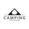 vintage and retro tent logo, camping. With tent, tree and bonfire sign. adventurers, scouts, climbers, camping equipment center