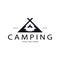 vintage and retro tent logo, camping. With tent, tree and bonfire sign. adventurers, scouts, climbers, camping equipment center