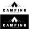 vintage and retro tent logo, camping. With tent, tree and bonfire sign. adventurers, scouts, climbers, camping equipment center