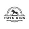 Vintage Retro Toys Kids Store Logo Design Vector