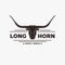 Vintage retro western Texas Longhorn label logo vector