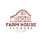 Vintage Retro Wood Barn Farm Minimalist Logo design with line art style