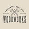 Vintage retro woodwork carpentry mechanic emblem, logo, badge, label. mark, poster or print. Monochrome Graphic Art