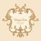 Vintage richly decorated frame in rococo style for menus, ads, a