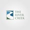 Vintage river creek logo vector designs